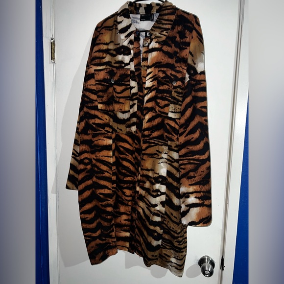 ASOS Curve Dresses & Skirts - ASOS Design Twill animal print shirt dress